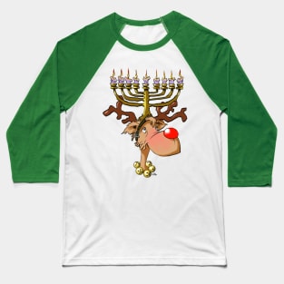 Chanukah reindeer 02 Baseball T-Shirt